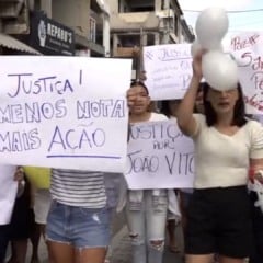 Protesto em Santa Rita (Foto/reprodução: TV Vitória)