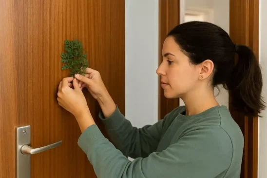 Arruda atrás da porta afasta visitas indesejadas