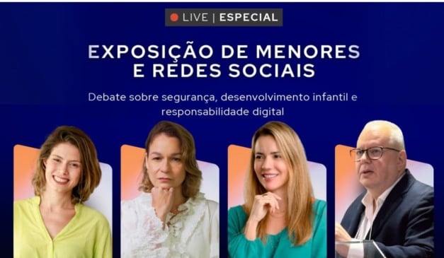Especialistas que participarão da live desta sexta sobre os riscos da exposição de menores nas redes sociais