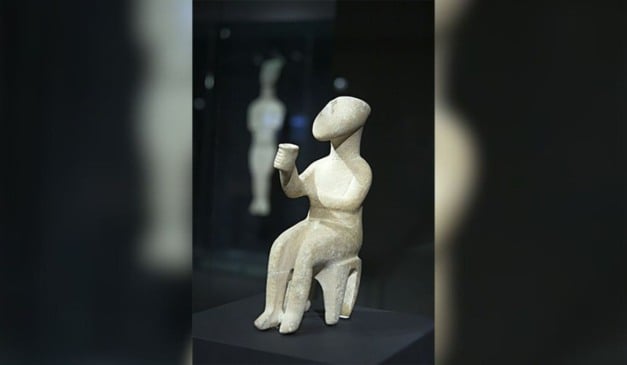 Arte Mais Estatueta de mármore originária das ilhas Cíclades