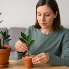 Como fazer muda de zamioculca com folha plantada na areia úmida
