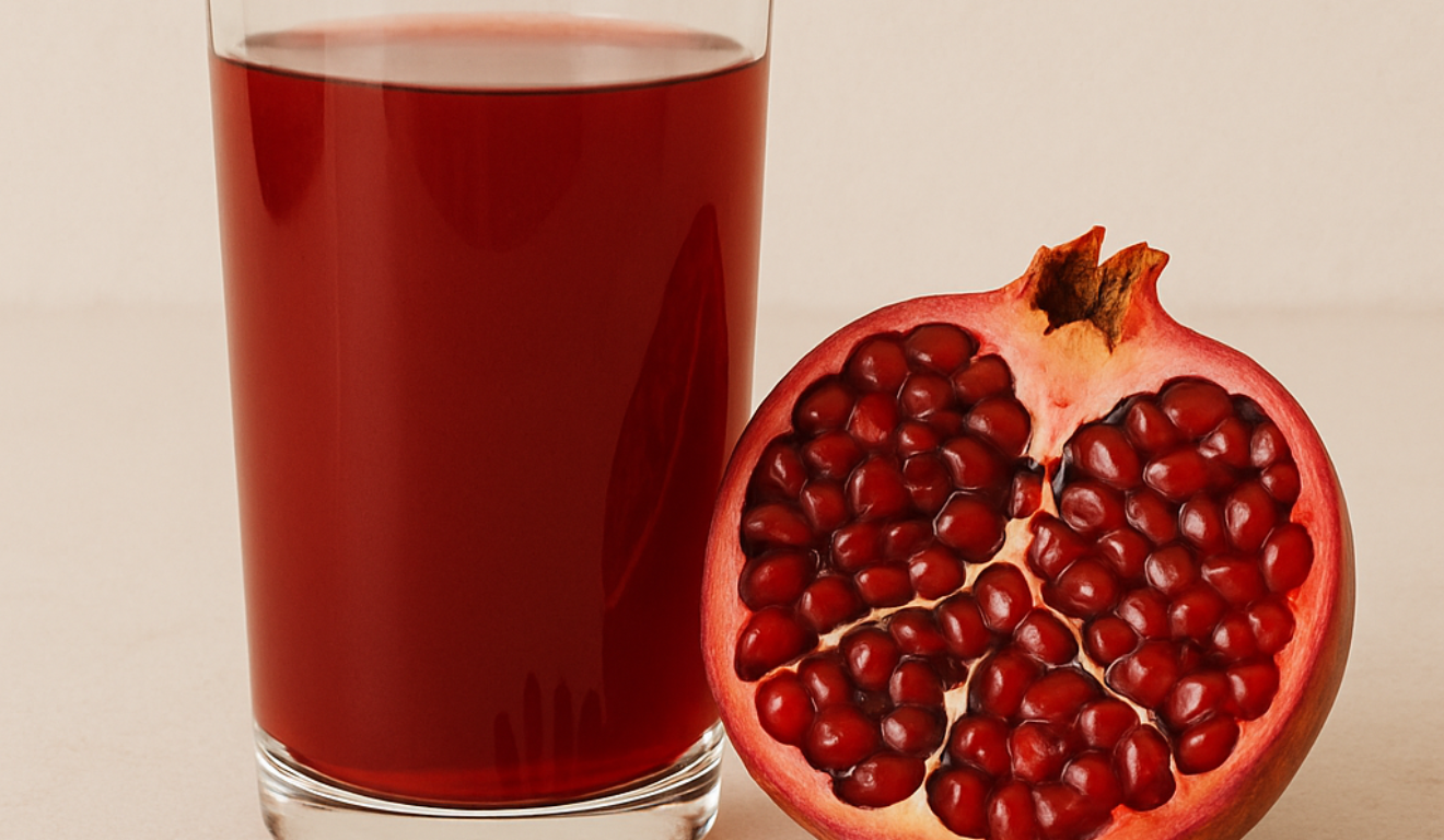 Suco de romã: estudos indicam redução na espessura das artérias e benefícios para o sistema cardiovascular/ChatGPT