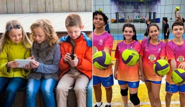 Crianças praticando esportes