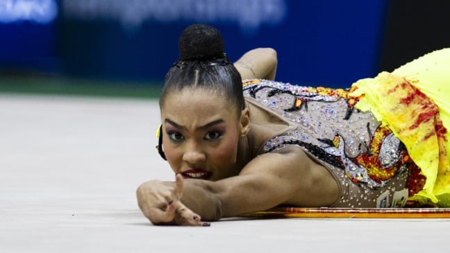 Campeonato Mundial de Ginástica Rìtmica. Geovanna Santos. Treino de Pódio. Rio de Janeiro