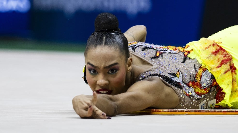 Campeonato Mundial de Ginástica Rìtmica. Geovanna Santos. Treino de Pódio. Rio de Janeiro