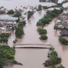 Enchente em São Lourenço do Sul, no Rio Grande do Sul