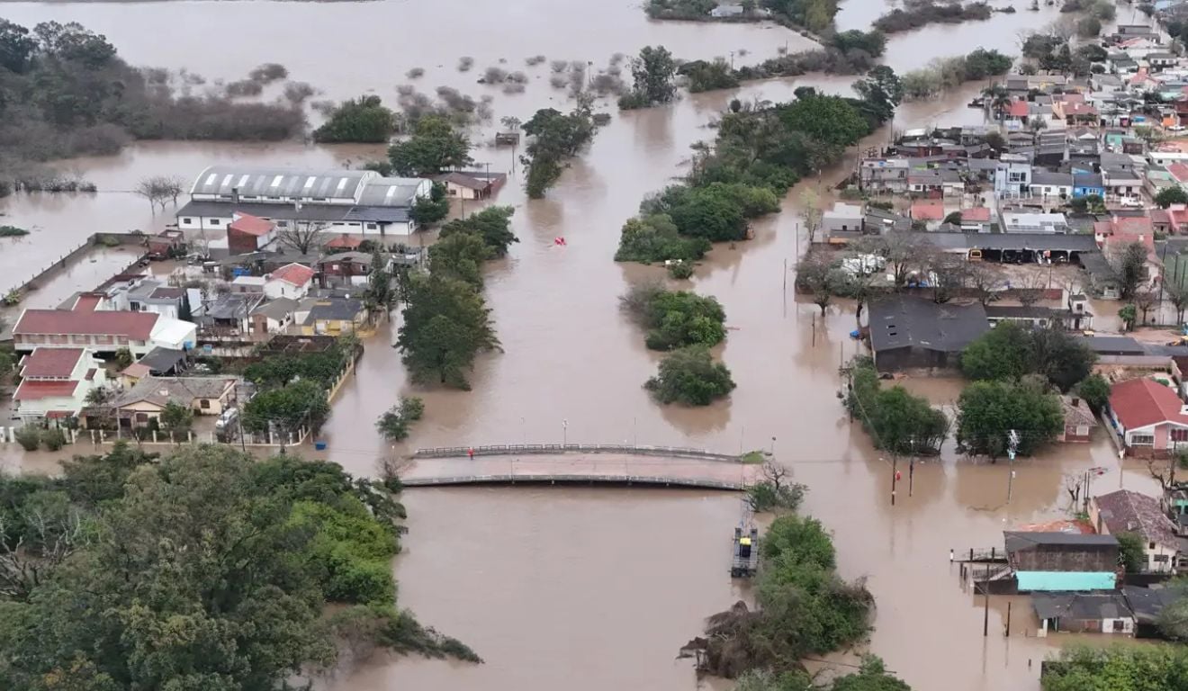 Enchente em São Lourenço do Sul, no Rio Grande do Sul