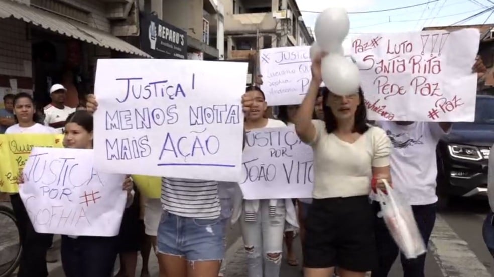 Protesto em Santa Rita (Foto/reprodução: TV Vitória)