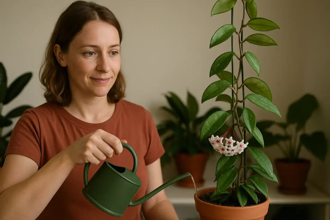 Flor-de-cera rega ideal para ambientes internos