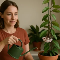 Flor-de-cera rega ideal para ambientes internos
