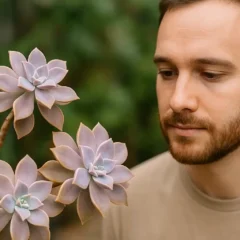 Graptopetalum paraguayense muda de cor no clima