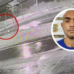 Imagem mostra Daniel de Carvalho Pereira carregando colchão em direção ao galpão na Serra