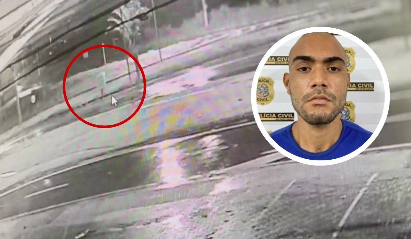 Imagem mostra Daniel de Carvalho Pereira carregando colchão em direção ao galpão na Serra
