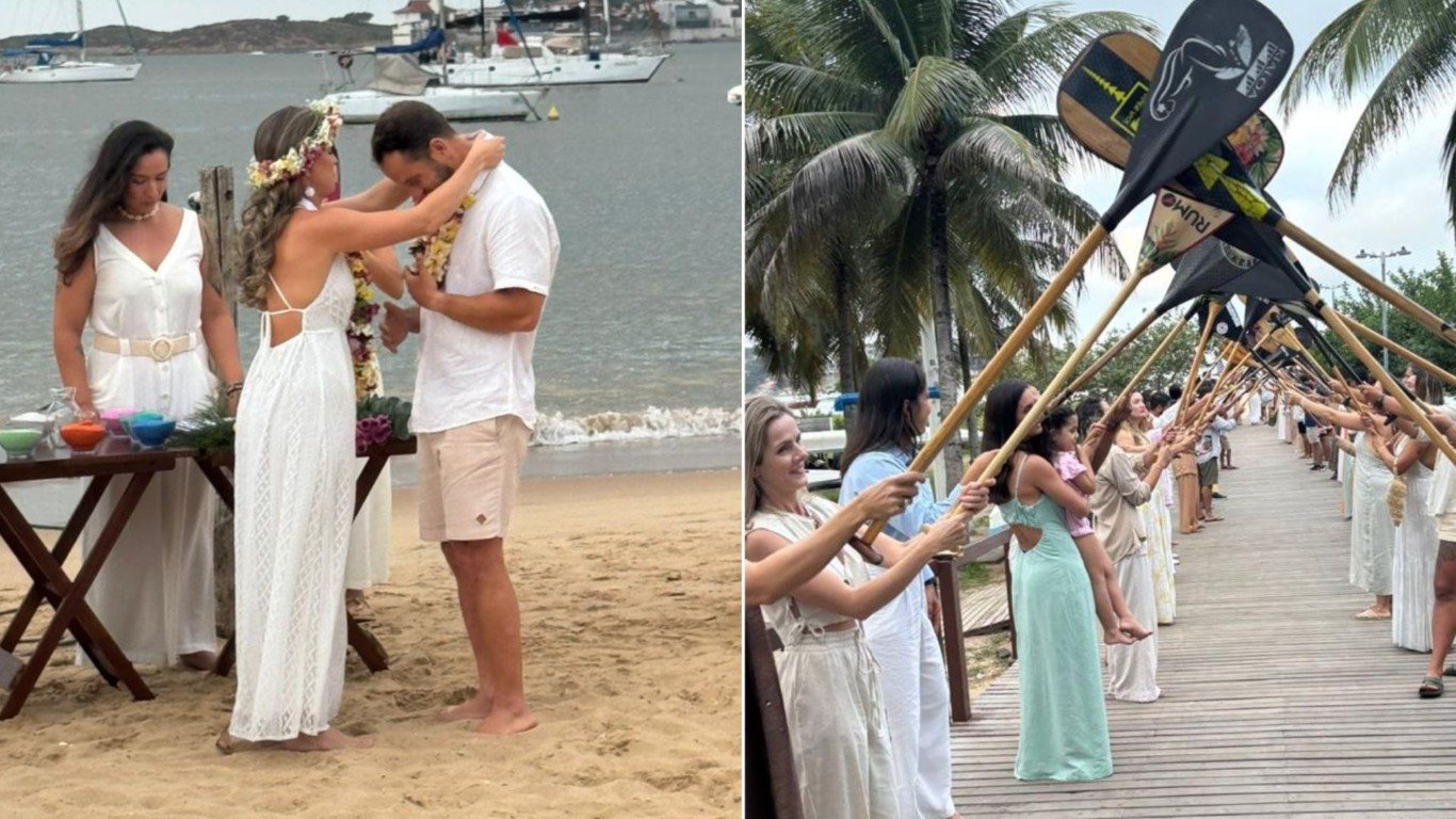 Natalia Devens e Matheus Loureiro se casaram na Curva da Jurema (Foto: arquivo pessoal) 