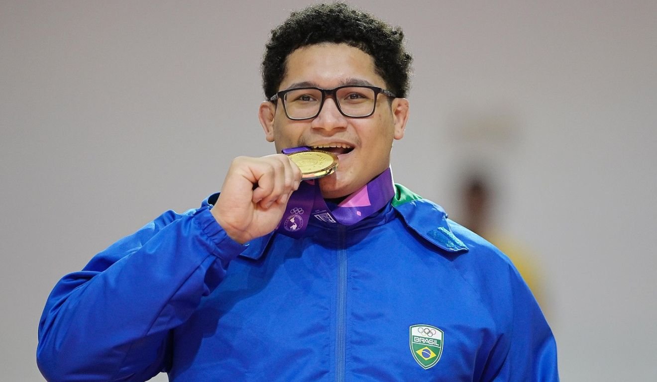 Andrey Coelho conquistou duas medalhas de ouro no Pan-Americano Júnior 2025. Foto: Alexandre Loureiro/CBJ