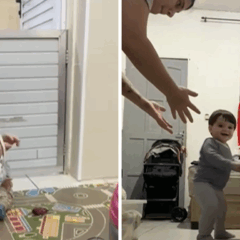 Arthur, de um ano, já andava sozinho na creche, mas fingia não caminhar em casa para receber mais atenção/Foto Reprodução