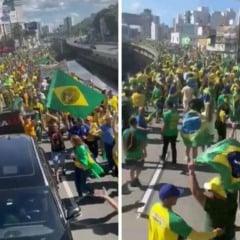 Manifestantes protestam na Terceira Ponte. Foto: Rede social/Reprodução