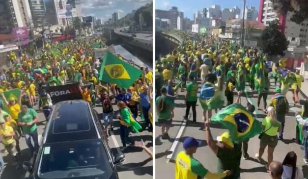 Manifestantes protestam na Terceira Ponte. Foto: Rede social/Reprodução