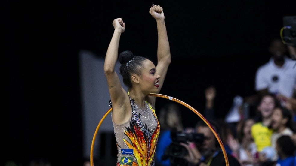 Mundial de Ginástica Rítmica. Geovanna Santos. Aparelho arco. RIo de Janeiro