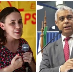 Paula Coradi, presidente nacional do Psol, e o ex-vereador André Moreira