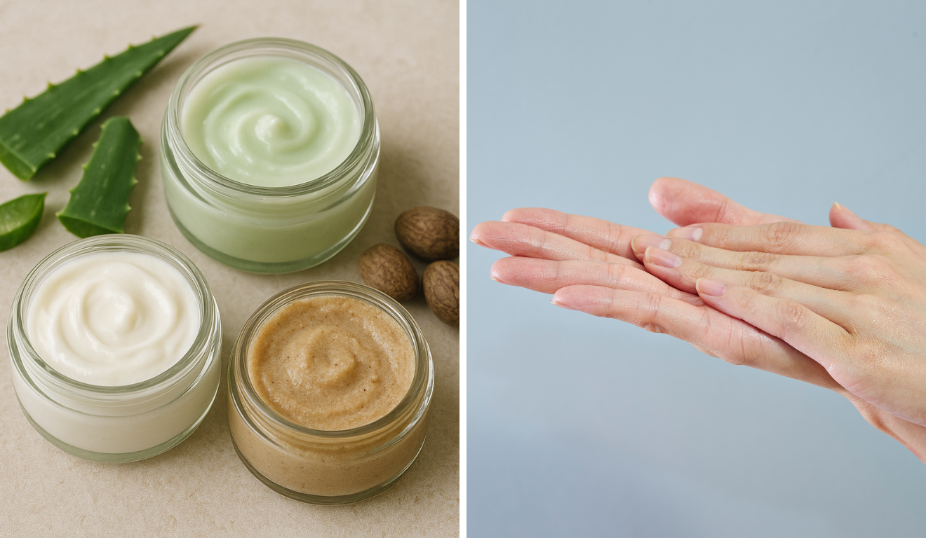 hidratantes naturais que vão hidratar suas mãos /Foto ChatGPT/Canva hidratantes naturais que vão hidratar suas mãos /Foto ChatGPT/Canva