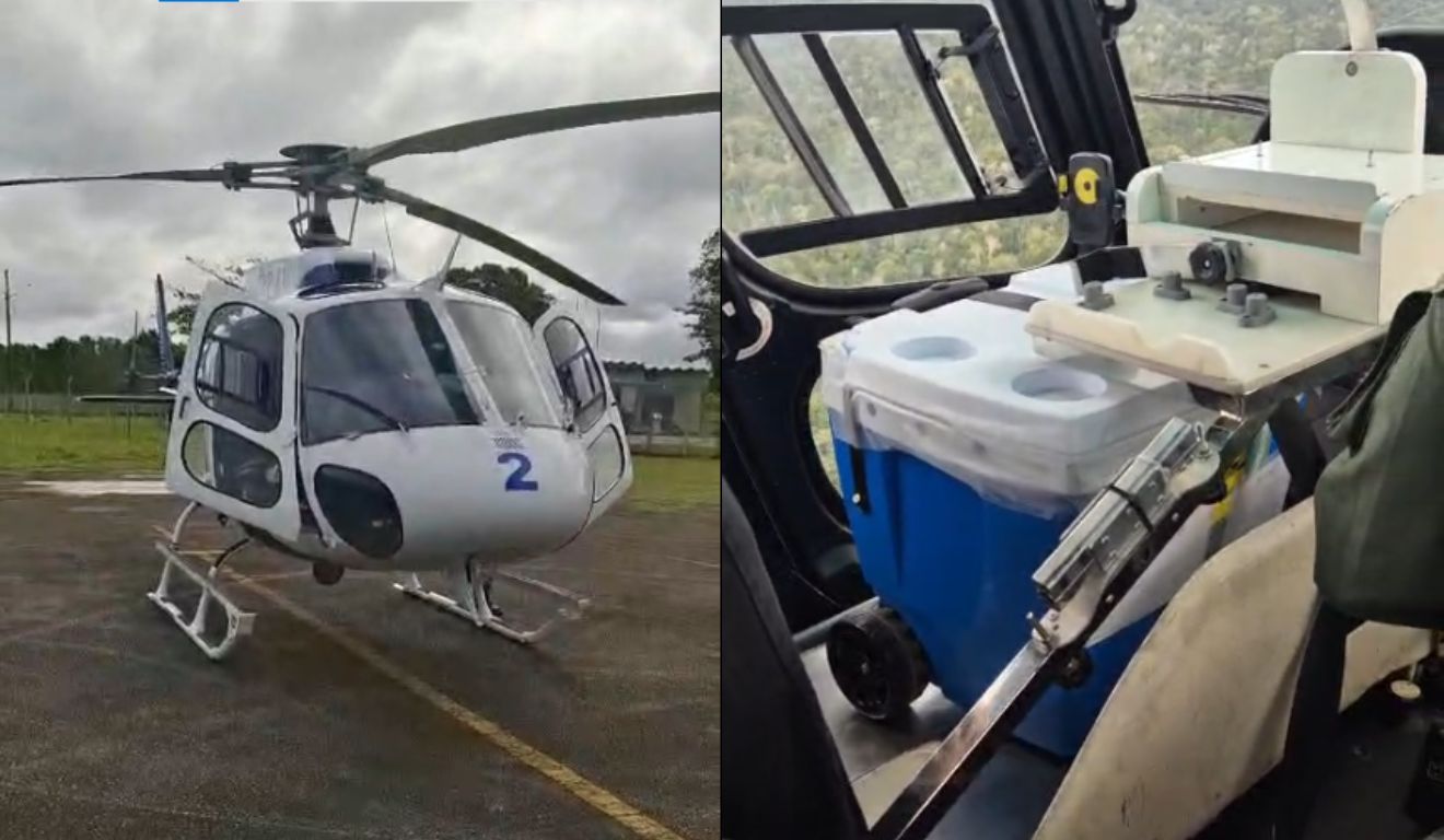 Coração e fígado foram levados de helicóptero do Notaer de São Mateus a Cariacica. Foto: Divulgação/Notaer
