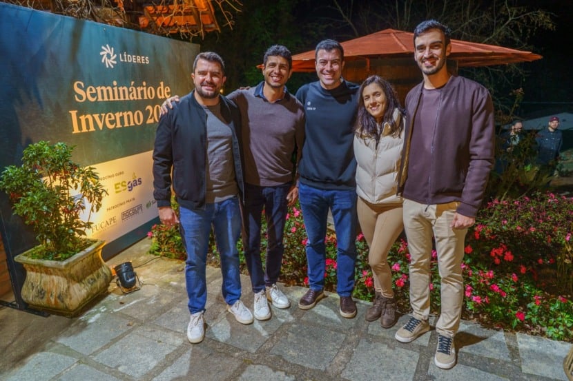 A diretoria 2025, formada por Thiago Garcia, Jefferson Neves, Victor Casagrande, Daniela Cade e Édipo Vasconcellos