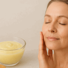 Creme caseiro com óleos vegetais e vitamina E pode ajudar a hidratar a pele, estimular colágeno e suavizar linhas finas/Foto ChatGPT