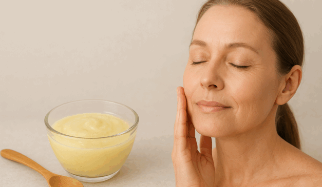 Creme caseiro com óleos vegetais e vitamina E pode ajudar a hidratar a pele, estimular colágeno e suavizar linhas finas/Foto ChatGPT