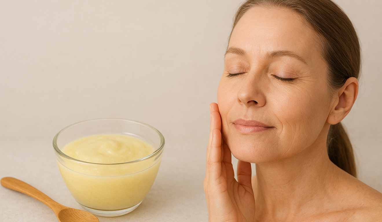 Creme caseiro com óleos vegetais e vitamina E pode ajudar a hidratar a pele, estimular colágeno e suavizar linhas finas/Foto ChatGPT