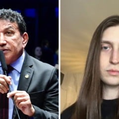 O senador Magno Malta e o youtuber Felca
