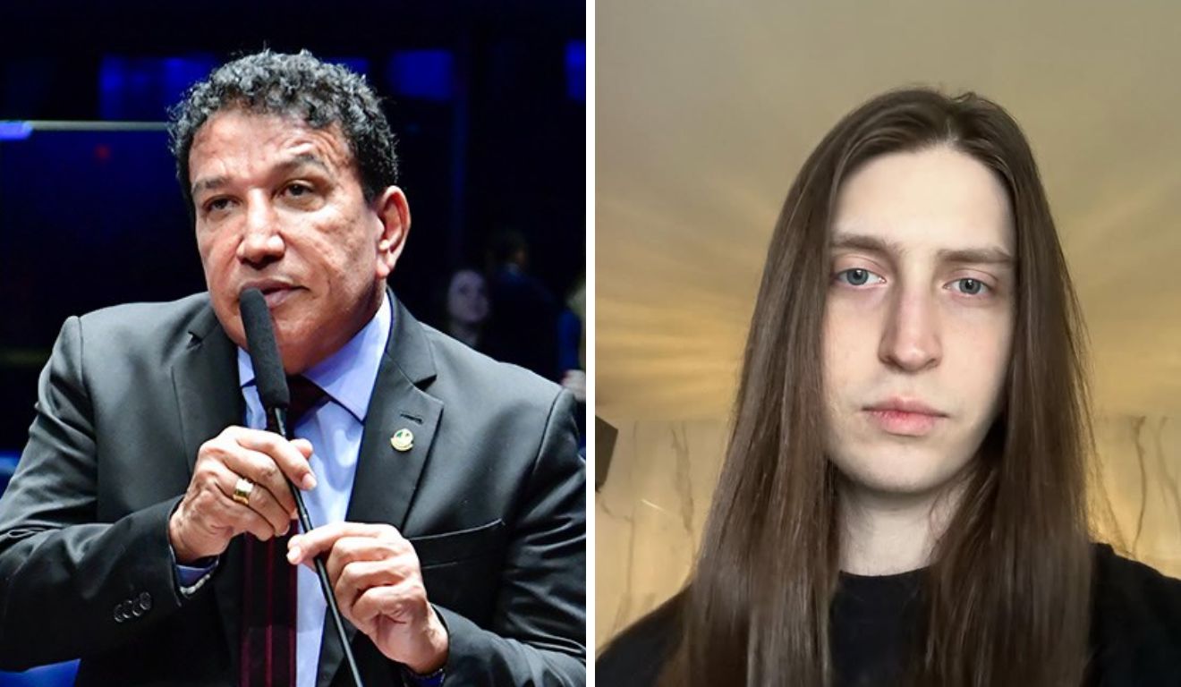 O senador Magno Malta e o youtuber Felca