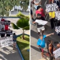 Manifestação na Câmara da Serra