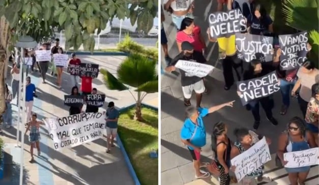 Manifestação na Câmara da Serra