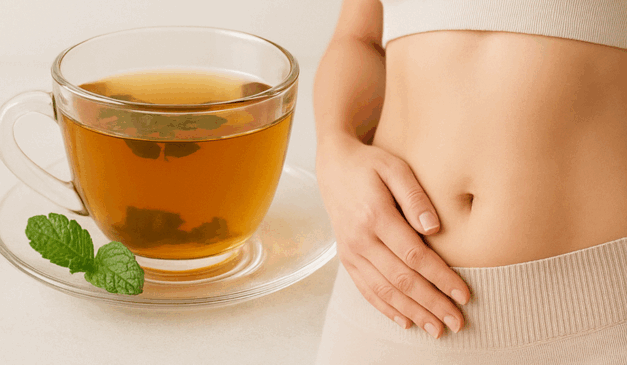 Chá natural pode ajudar a reduzir inchaço e favorecer a eliminação de líquidos, sendo alternativa acessível à drenagem linfática/Foto: ChatGPT