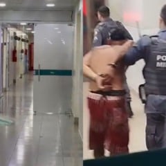 Homem invade hospital em Cariacica (Foto/reprodução: TV Vitória)