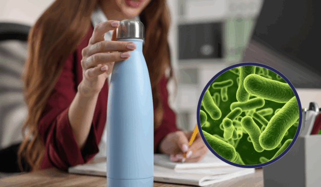Garrafas térmicas podem acumular mais bactérias do que um vaso sanitário se não forem higienizadas todos os dias/Foto: Canva