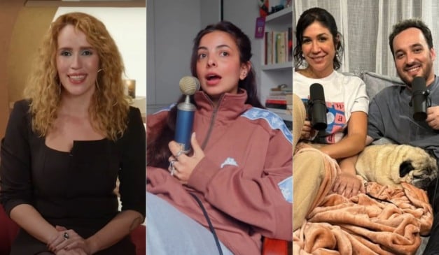 Marcela Ceribelli, Lela Brandão, Foquinha e André Brandt: confira dicas de podcasts (Fotos: Reprodução/Instagram e Youtube)