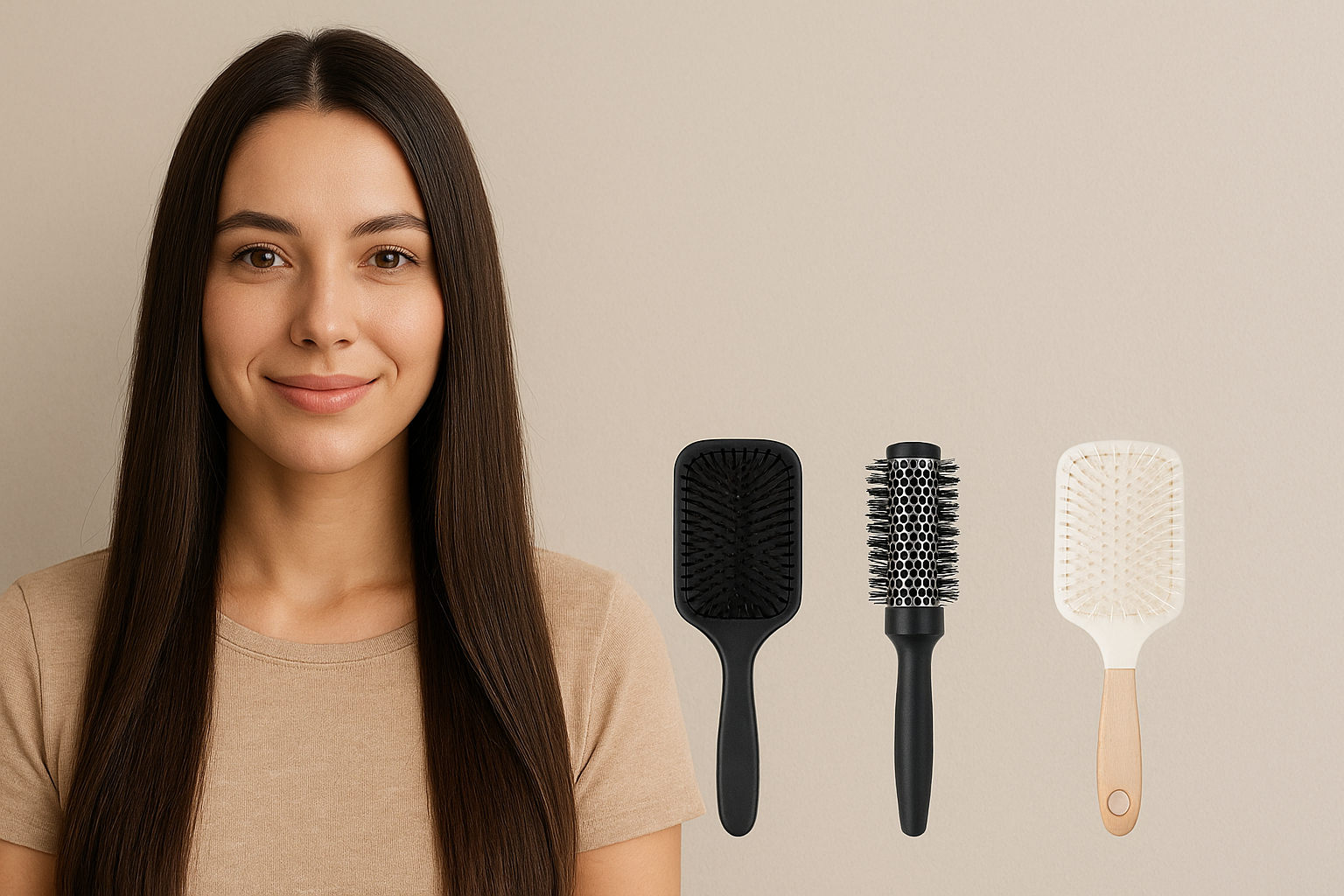 Escolher a escova certa é fundamental para manter os fios lisos, brilhantes e livres de frizz/Foto: ChatGPT