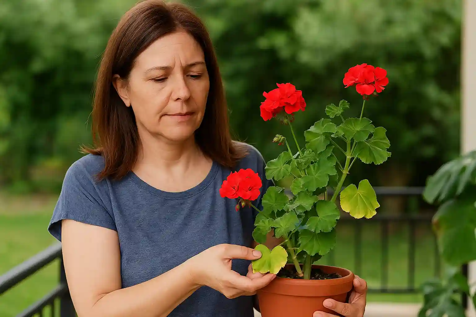 Como evitar folhas amarelas no gerânio-da-Índia