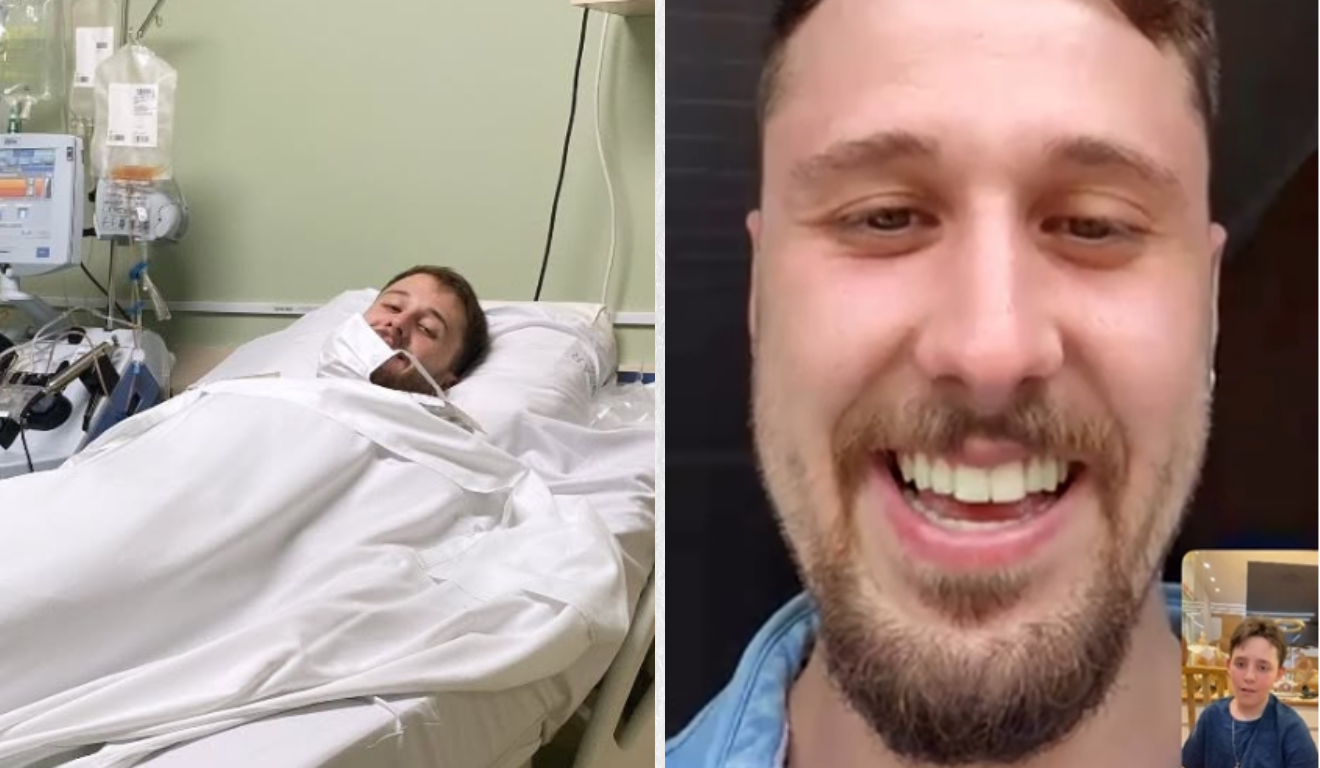 Estudante capixaba conversa pela primeira vez com o doador de medula óssea que ajudou a salvar sua vida/Foto: Reprodução Rede Social