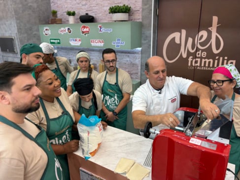 Primeira prova do reality Chef de Família foi de pastel. Foto: Divulgação