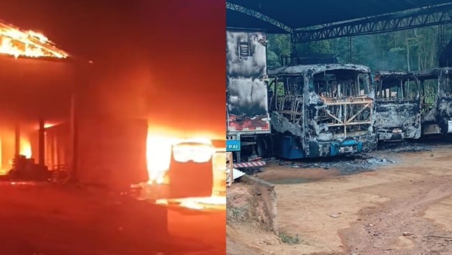 Incêndio Santa Maria de Jetibá (Foto/reprodução: TV Vitória)