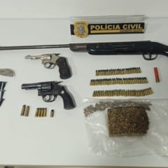 Apreensão feita na Operação Apokalypsis em Vila Valério (Foto/divulgação: Polícia Civil)
