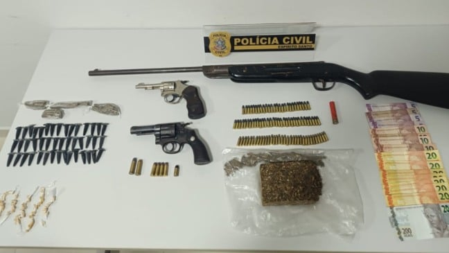 Apreensão feita na Operação Apokalypsis em Vila Valério (Foto/divulgação: Polícia Civil)