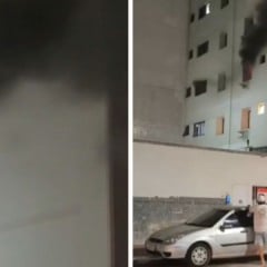 Incêndio no apartamento (Foto/reprodução: TV Vitória)