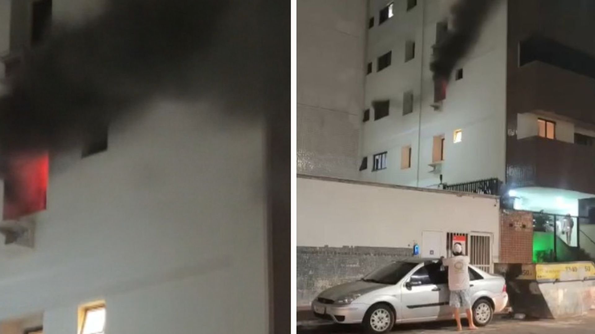 Incêndio no apartamento (Foto/reprodução: TV Vitória)