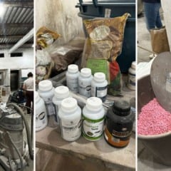 Fábrica clandestina de suplementos funcionava em Itapemirim, no Sul do Estado (Foto/divulgação: Anvisa)