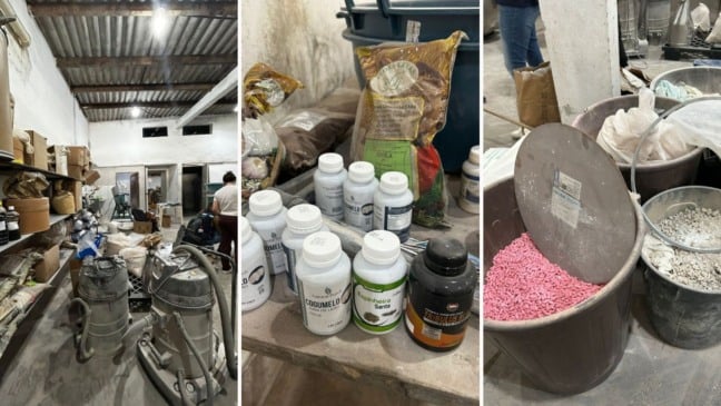 Fábrica clandestina de suplementos funcionava em Itapemirim, no Sul do Estado (Foto/divulgação: Anvisa)