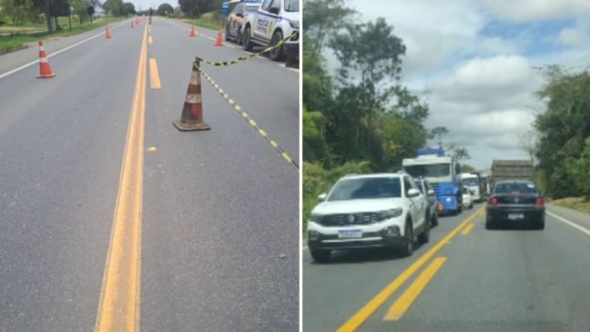 Ciclista morre atropelado em Linhares (Foto/reprodução: TV Vitória)